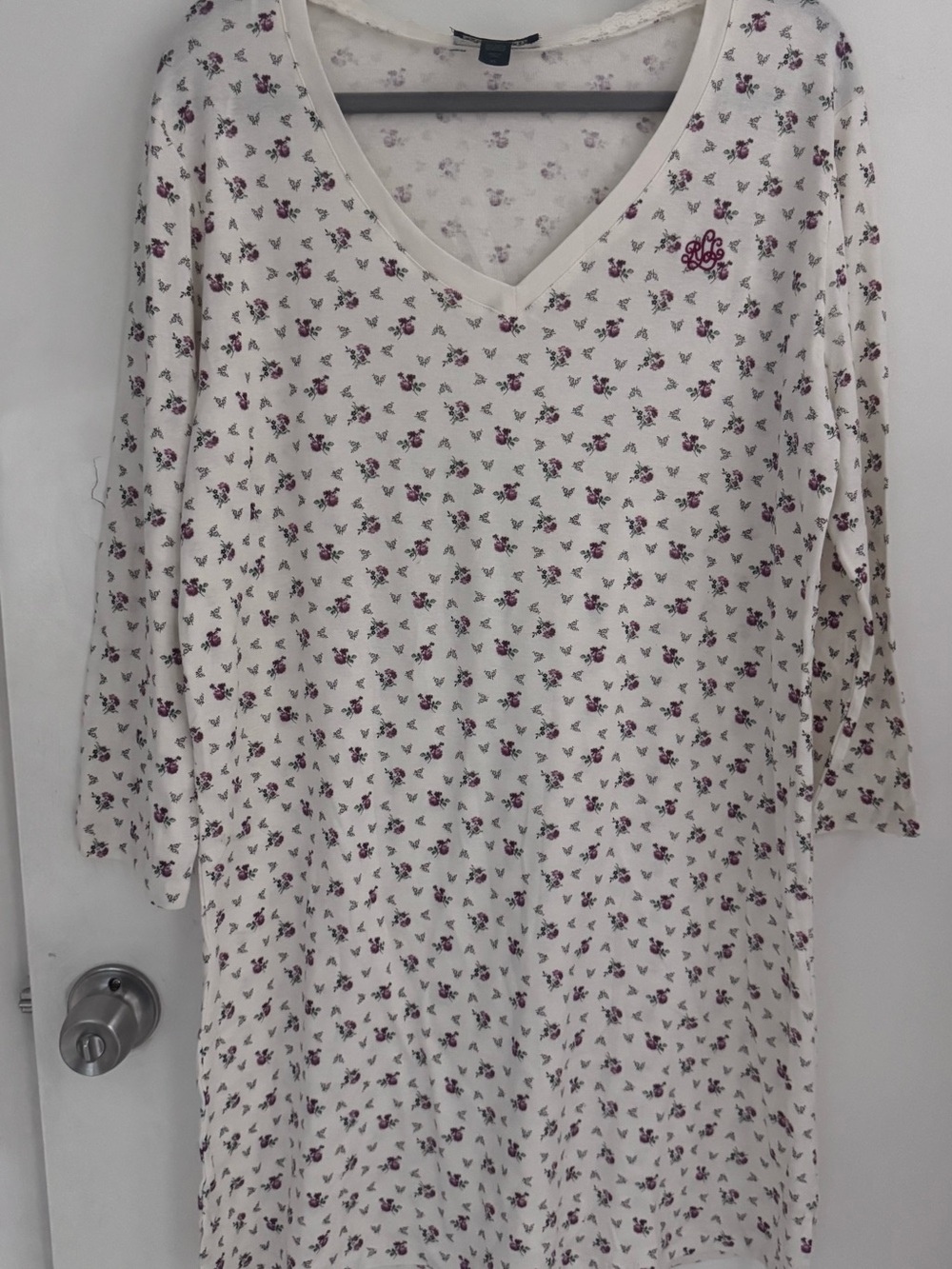 Lauren Ralph Lauren Cotton Floral Knit Nightshirt Pajama Dress XL - Picture 4 of 13